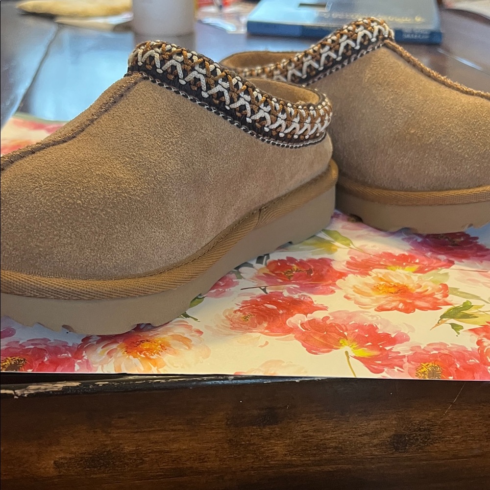 UGG Kids Tan Suede Slip-On Shoes
